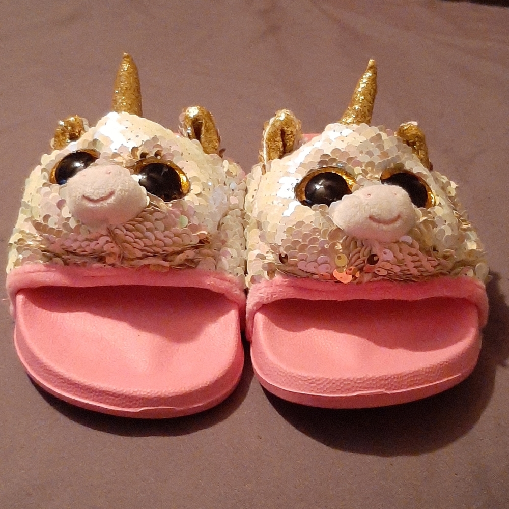 TY Plush Fantasia Unicorn Sequin  Slides